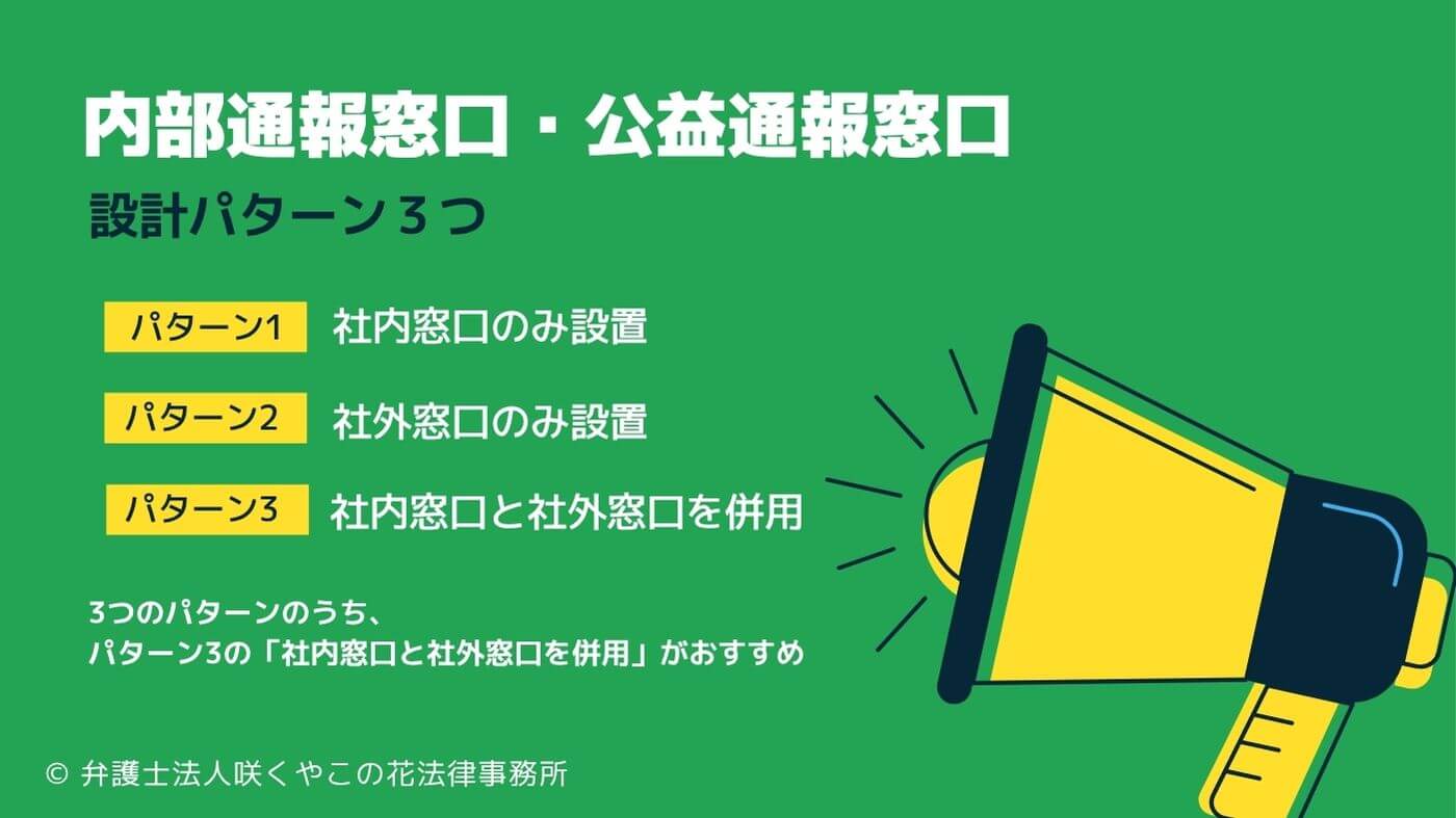 内部通報窓口・公益通報窓口の設計パターン3つ