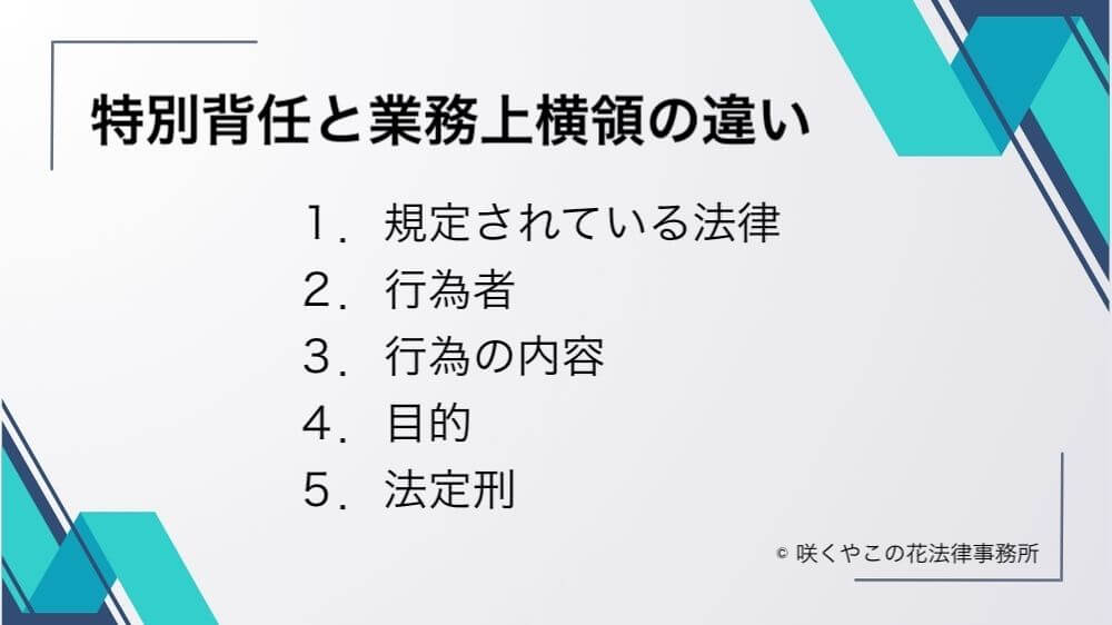 特別背任と業務上横領の違い