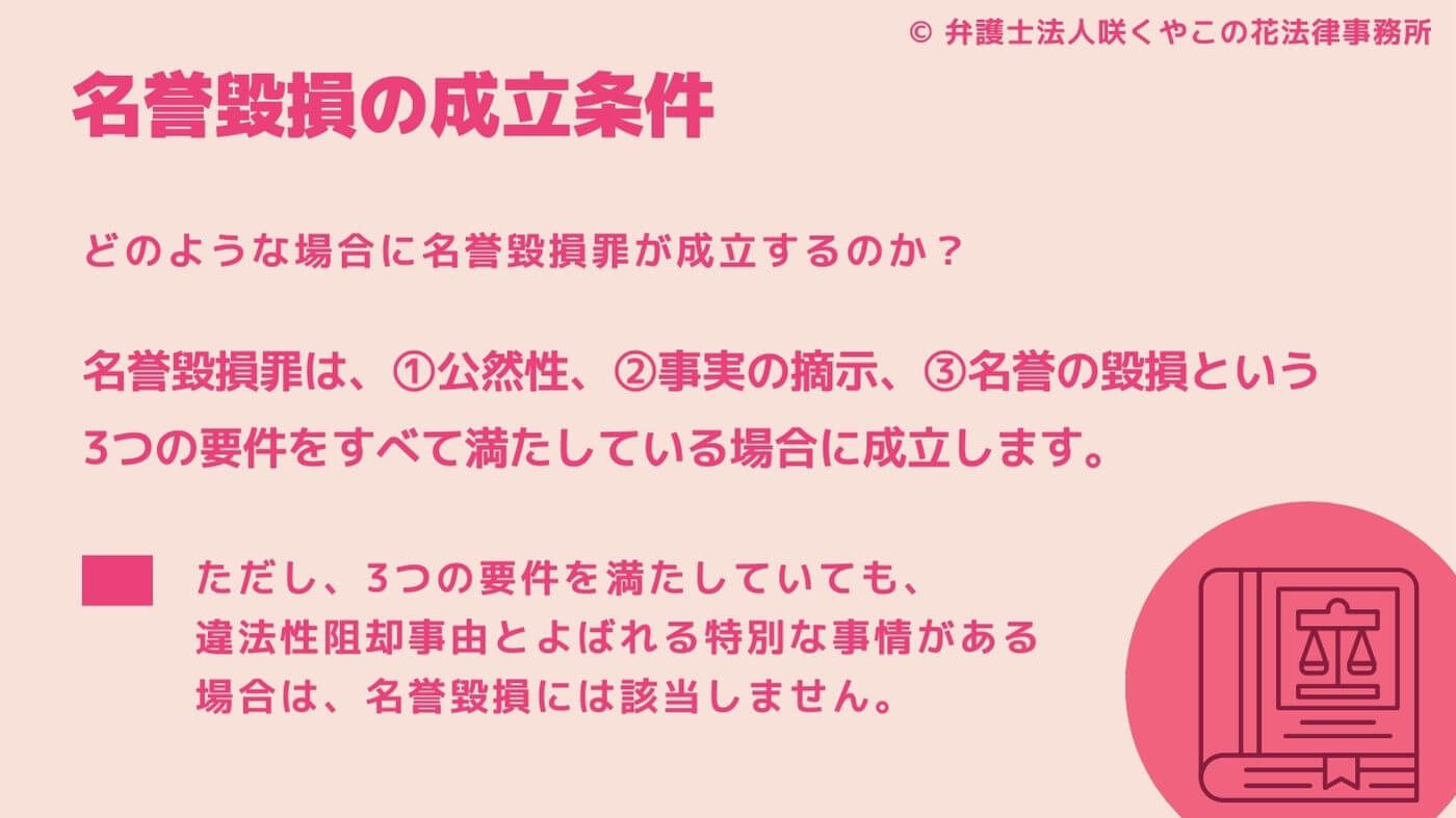 名誉毀損罪の成立要件とは?